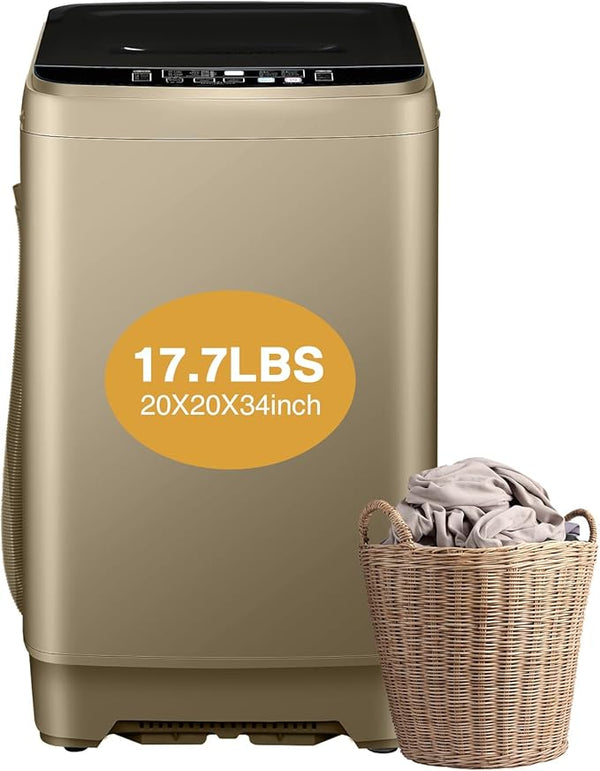 Full Automatic Washing Machine, AYCLIF 17.7 lbs Apartment Washing Machine with Drain Pump,10 Wash Programs 8 Water Levels,for Dorm Apartment RV Full-Automatic Washing Machines, 21"D x 21"W x 35"H