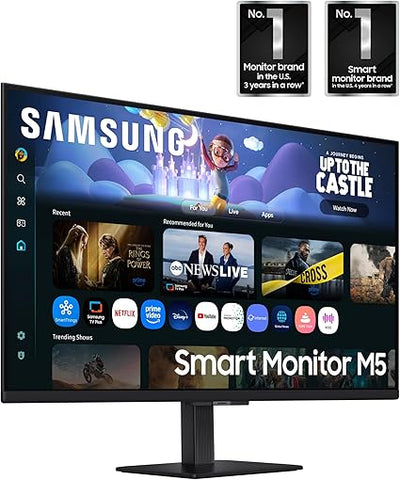 SAMSUNG 32-Inch M5 (M50F) Series FHD Smart Monitor with Streaming TV, Speakers, HDR10, Gaming Hub, Multiple Ports, Workout Tracker, Vision Accessibility Tools, Black, LS32FM502ENXZA