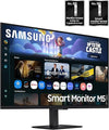 SAMSUNG 32-Inch M5 (M50F) Series FHD Smart Monitor with Streaming TV, Speakers, HDR10, Gaming Hub, Multiple Ports, Workout Tracker, Vision Accessibility Tools, Black, LS32FM502ENXZA